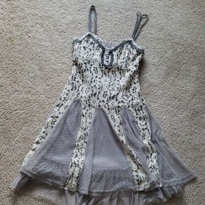 Grey lace formal spring/summer dress